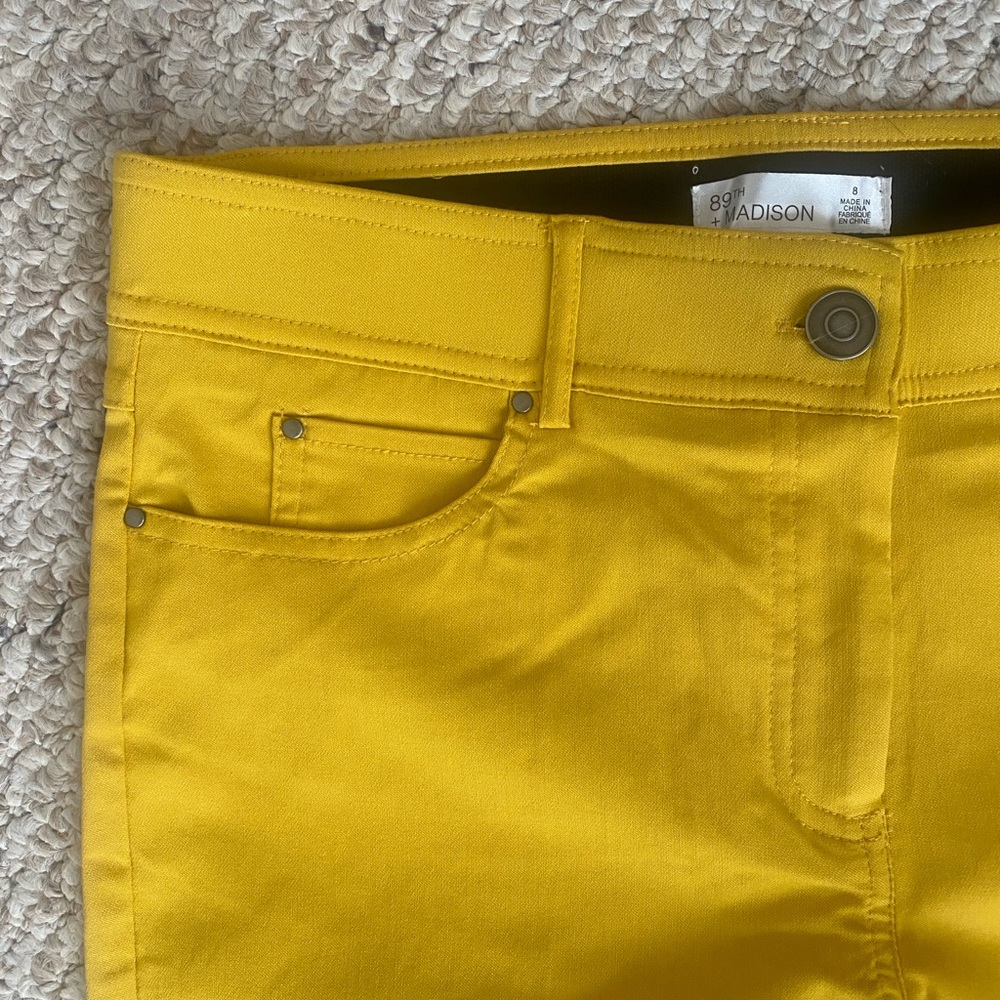 89th & Madison Vibrant Yellow Pants - Picture 3 of 9